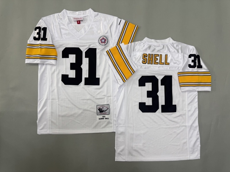 Men 2025 Pittsburgh Steelers #31 Shell white Throwback Limited NFL Jersey style 002->pittsburgh steelers->NFL Jersey